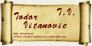 Todor Vitanović vizit kartica